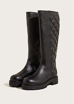 Monsoon Quilted Leather Stomp Boots
