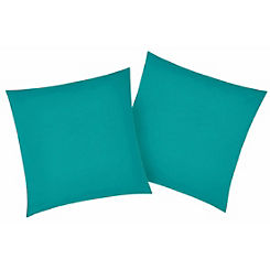 My Home Luisa Pack of 2 Cotton Plain Cushion Covers