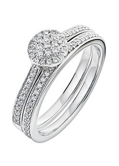 Natural Diamonds 9ct White Gold 0.29ct Diamond Ring Bridal Set