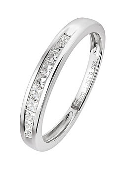 Natural Diamonds Platinum Channel Set 0.25ct Princess Cut Diamond Eternity Ring