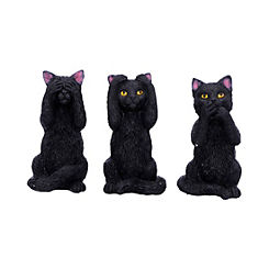 Nemesis Now Three Wise Felines Black Cat Ornament