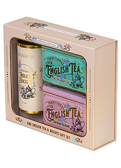 New English Teas Luxury Tea & Biscuits Gift Set