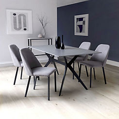 Pair of Linden Upholstered Grey Dining Chairs