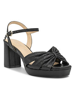 Paradox London Black Wide Fit Metallic ’Nerita’ Platform Sandals