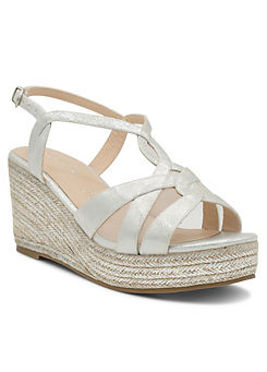 Paradox London Silver Wide Fit Shimmer ’Yanelli’ Wedge Espadrilles