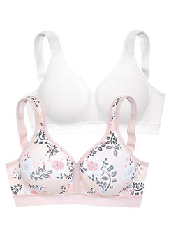 Petite Fleur Pack of 2 Non Underwired Support Bras