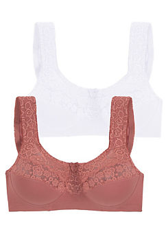 Petite Fleur Pack of 2 Non-Underwired Support Bras