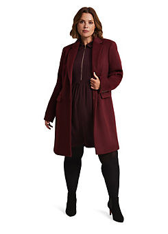 Phase Eight Lydia Dark Red Wool Smart Coat