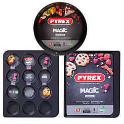 Pyrex Magic Metal Bakeware Bundle -Oven Tray /Cake Tin/ Muffin Tray Set