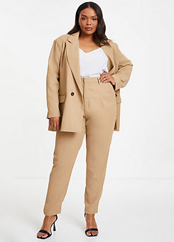 Quiz Curve Camel Tailored Trousers