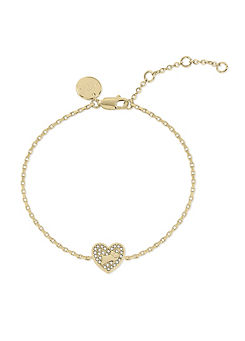 Radley London 18ct Gold Plated Pavé Stone Heart Bracelet