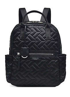 Radley London Finsbury Park Black Quilt Medium Ziptop Backpack