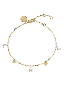 Radley London Ladies Galaxy Street Gold Plated Stone Set Moon & Star Charm Bracelet