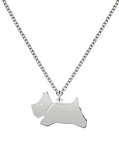 Radley London Ladies Silver Plated Fine Curb Chain Jumping Dog Necklace