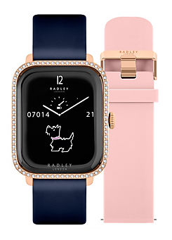 Radley London Series 20 Smart Calling Watch with interchangeable Cobweb Silicone and Ink Leather Straps