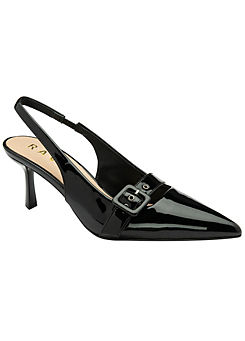 Ravel Black Patent Dalry Heeled Court Shoes