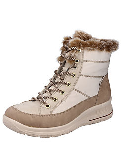 Rieker Quilted Faux Fur Collar Winter Boots
