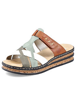 Rieker Strappy Wedge Mules