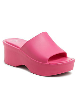 Rocket Dog Ladies Pink Petal Blown Eva Platform Mule Sandals