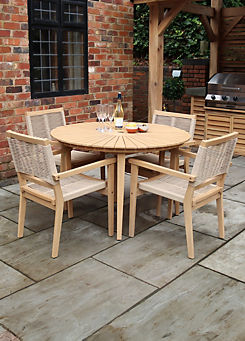 Royalcraft Sunray 4 Seat Dining Set with Stacking Chairs