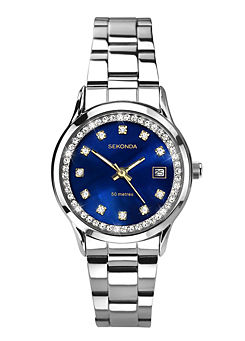 Sekonda Ladies Catherine Silver Stainless Steel Bracelet with Blue Dial Watch