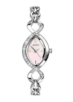 Sekonda Ladies Helena Silver Bracelet with Pink Mother of Pearl Dial Watch