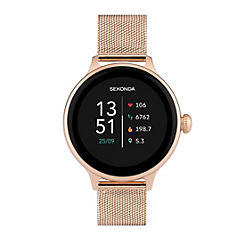 Sekonda Womens Connect 40 mm Smart Watch - Rose Gold Stainless Steel Strap