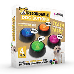 Set of 4 Recordable Pet or Dog Training Buttons - Add Your Own Messages