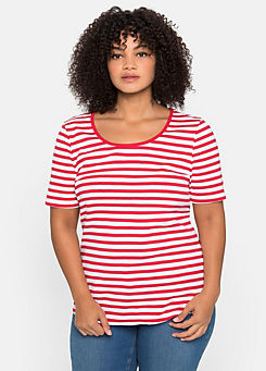 Sheego Crew Neck Stripe T-Shirt