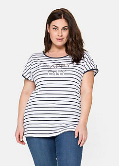 Sheego Foil Print Stripe T-Shirt
