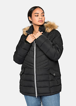 Sheego Quilted Removable Hood Jacket