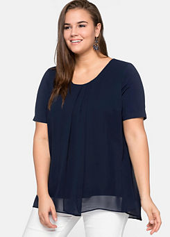 Sheego Round Neck Layered Top