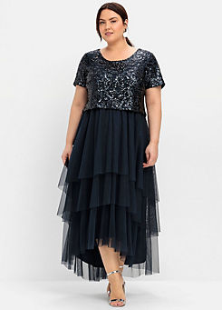 Sheego Sequin Bodice Evening Dress
