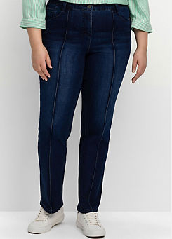 Sheego Straight Leg Jeans with Front Piping