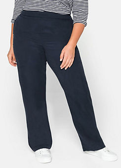 Sheego Structured Straight Cut Trousers
