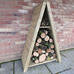 Shire Small Triangular Log Store (Tounge & Grove, Pressure Treated)