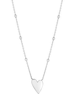 Simply Silver Recycled Sterling Silver 925 Heart Pendant Necklace