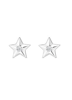 Simply Silver Recycled Sterling Silver 925 Mini Star Stud Earrings