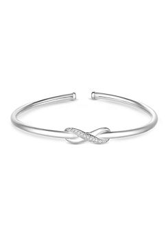 Simply Silver Sterling Silver 925 Cubic Zirconia Infinity Cuff Bracelet
