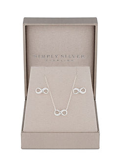 Simply Silver Sterling Silver 925 Infinity Set - Gift Boxed