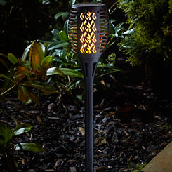 Smart Garden Solar Powered Set of 2 Compact Flaming Torches with Cool Flame Technology