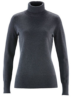 Smooth Knit Polo Neck Jumper