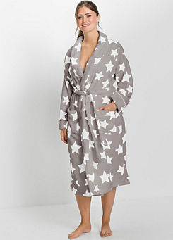 Star Print Fleece Dressing Gown