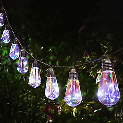 Streetwize 10 Piece Solar Plastic Iridescent Bulb String Lights