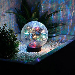 Streetwize Crackle Glass Sphere Fairy LED Solar Stake Light