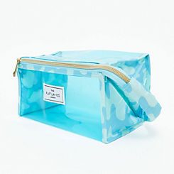 The Flat Lay Co. Blue Drips Jelly Open Flat Makeup Box Bag