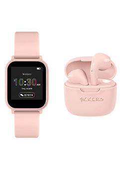 Tikkers Teen Series 10 Nude smart Watch & Earbuds Set TKS10-0001-SETARG