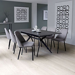 Timor Extending Table & 6 Linden Chair Dining Set