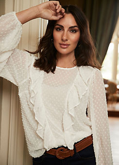 Together Dobby Ruffle Front Blouse