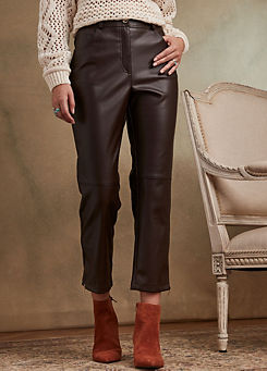 Together Faux Leather Zip Detail Trousers